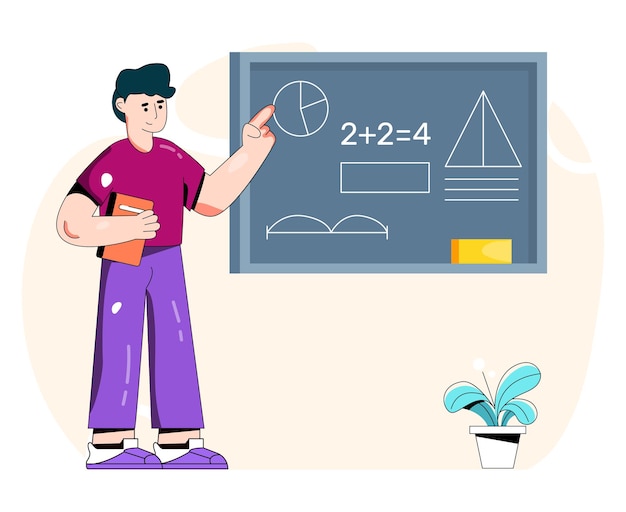 Estudiantes de clase levantando sus manos ilustración plana
