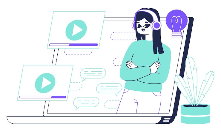 Vector estudiar aplicación de plataforma web e servicio de aprendizaje educación escolar en línea ilustración vectorial plana