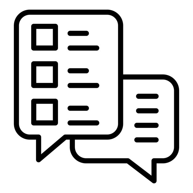 Estudiar en línea chat icono contorno vector Estudiante digital tarea en Internet