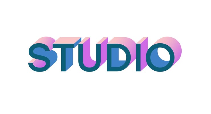 Vector estudio 3d de imagen vectorial aislado sobre fondo blanco