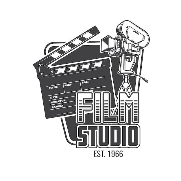 Estudio de cine cinematografía y cine icono retro.