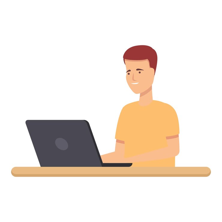 Vector estudio codificación icono dibujos animados vector educación informática trabajo infantil