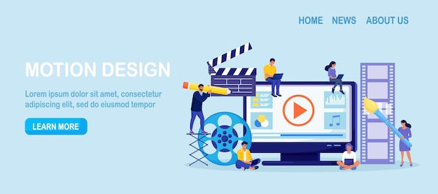 Estudio de diseño de movimiento Diseñadores, animadores, narradores de historias que crean contenido gráfico en movimiento. Postproducción de video de contenido multimedia y edición de metraje. Diseño de efectos especiales de animación por computadora.