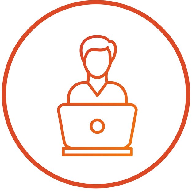 Estudio del estilo del icono de la computadora portátil