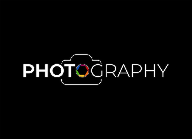 Estudio de fotografía de plantilla de logotipo, fotógrafo, foto. Estilo limpio y moderno