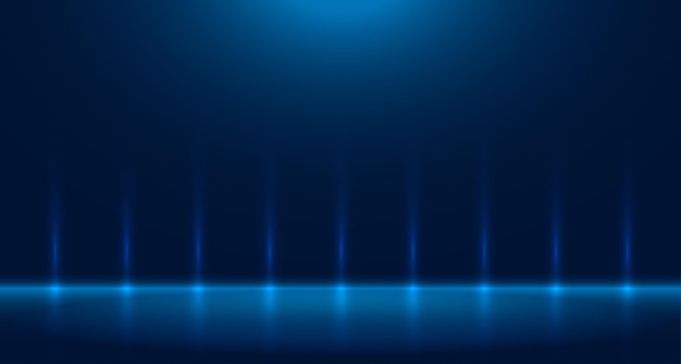 Estudio de habitación vacía azul utilizado para fondo y visualización de banner de diseño de contenido para publicidad