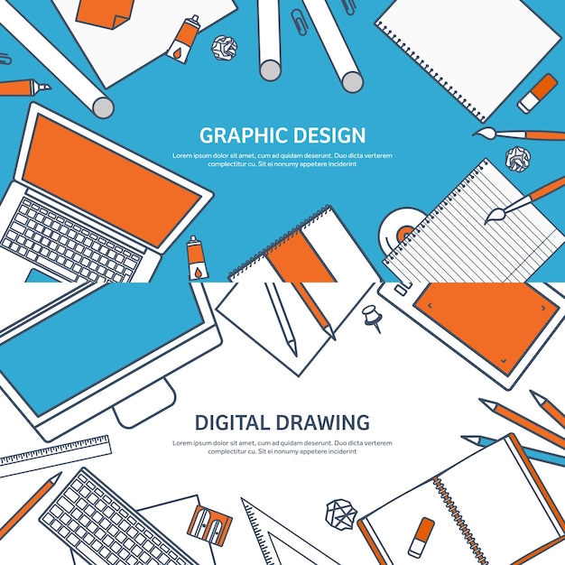 Estudio de ilustración vectorial y educación de estilo plano de conocimiento de información de aprendizaje escolar