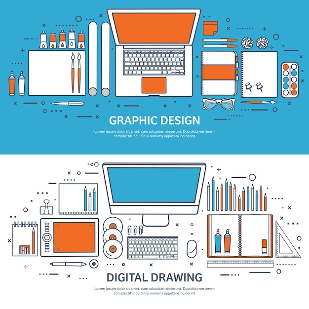 Vector estudio de ilustración vectorial y educación de estilo plano de conocimiento de información de aprendizaje escolar