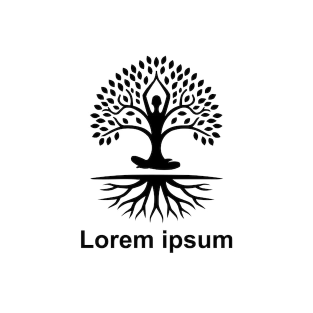 estudio de logotipo del árbol de yoga