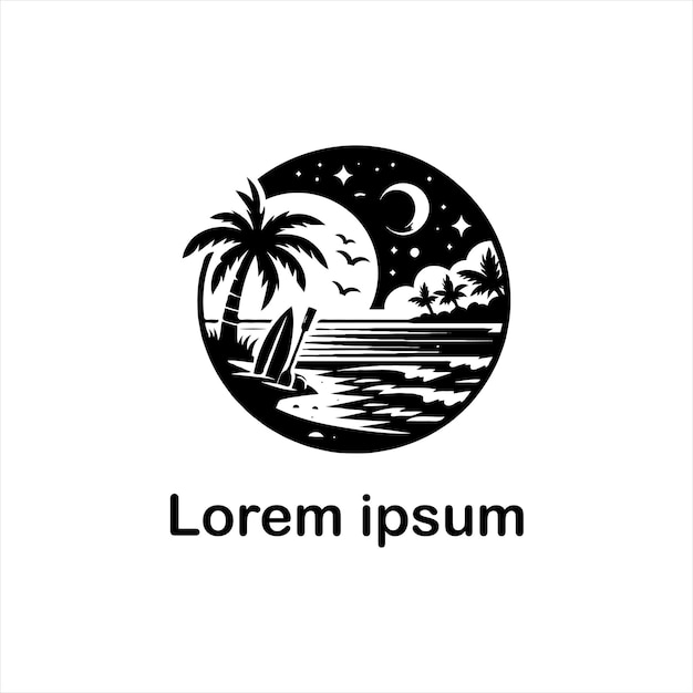 un estudio de logotipo de playa
