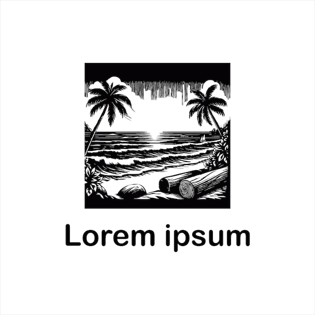 un estudio de logotipo de playa