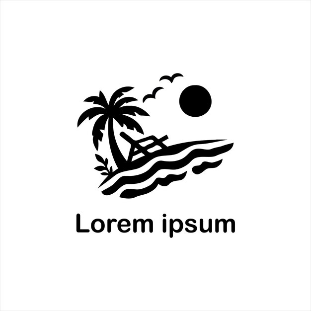 un estudio de logotipo de playa