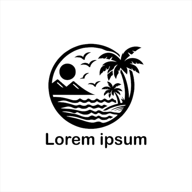 un estudio de logotipo de playa