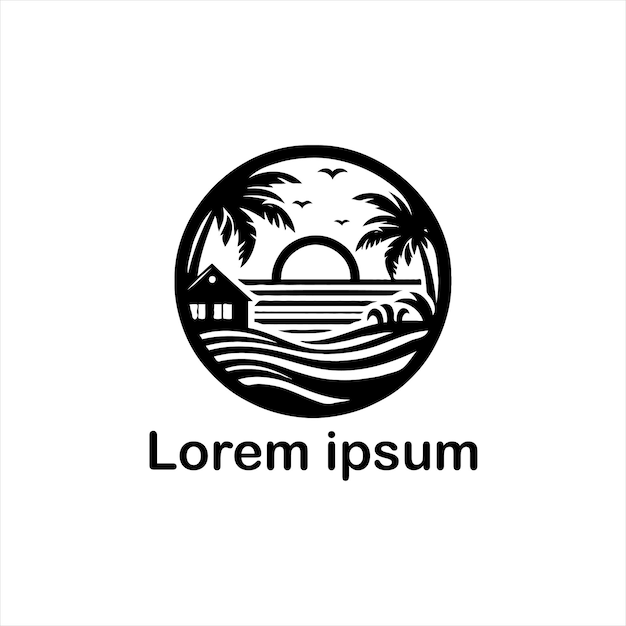 un estudio de logotipo de playa