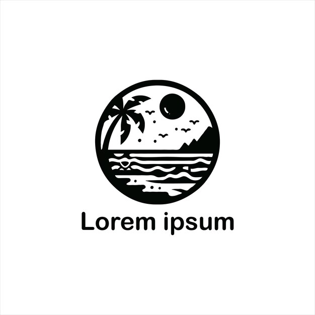 un estudio de logotipo de playa