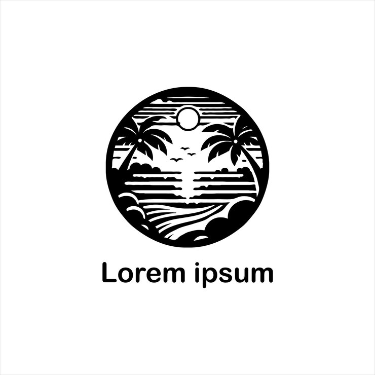 un estudio de logotipo de playa