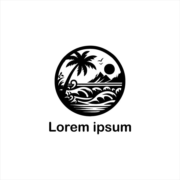 un estudio de logotipo de playa