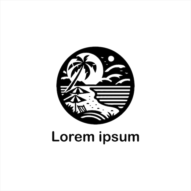 un estudio de logotipo de playa