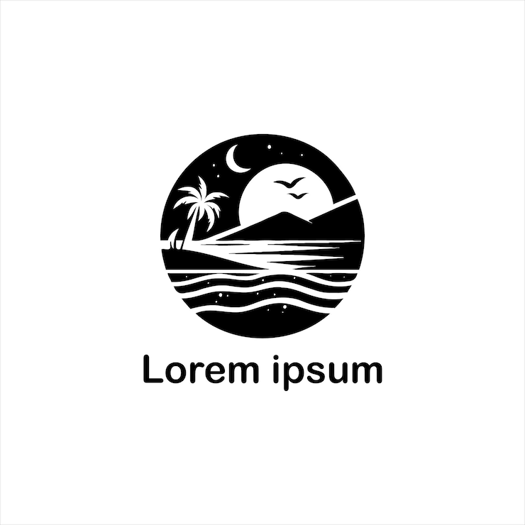 un estudio de logotipo de playa