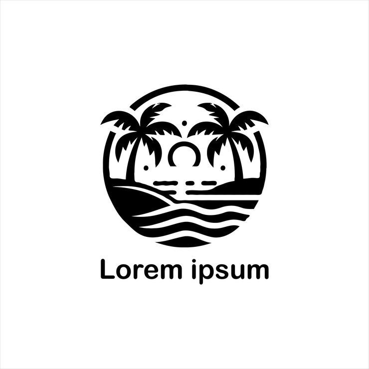 un estudio de logotipo de playa