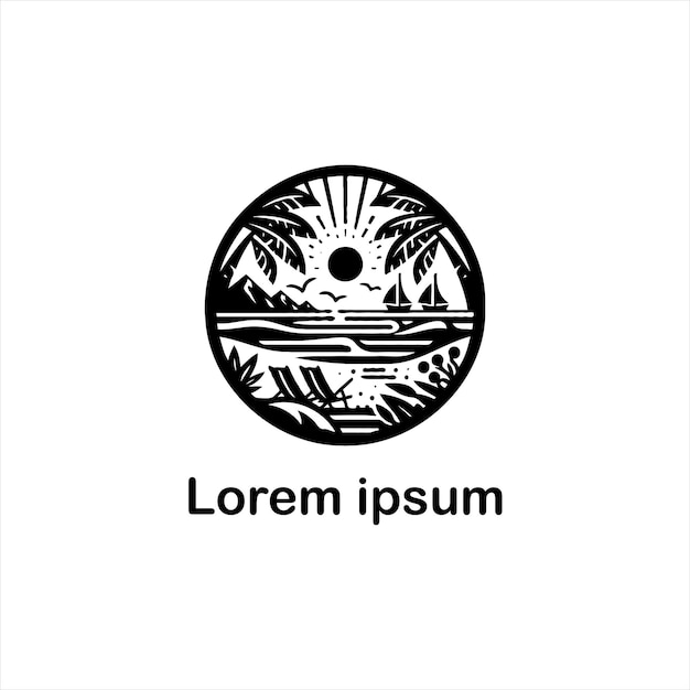 un estudio de logotipo de playa