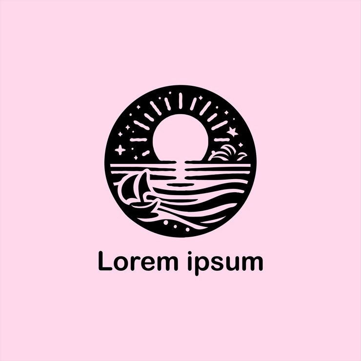 un estudio de logotipo de playa