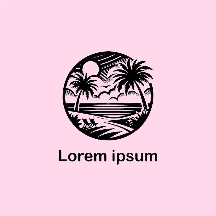 un estudio de logotipo de playa