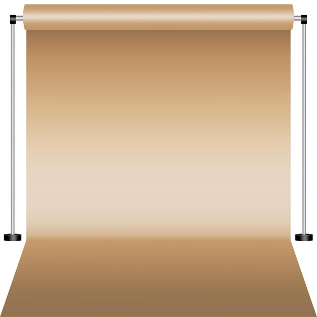 Estudio de lona marrón. Cortina de estudio marrón. Fondo para la fotografía. ilustración vectorial