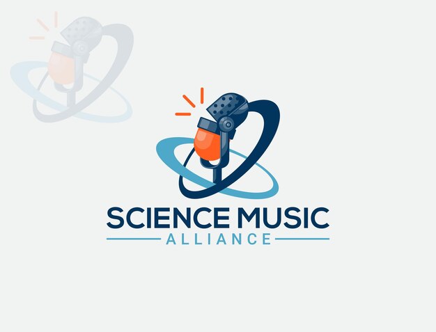 Estudio de música científica o logotipo de educación musical.