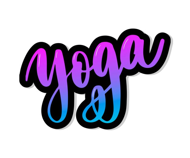 Estudio de yoga. Letras de mano elegante.