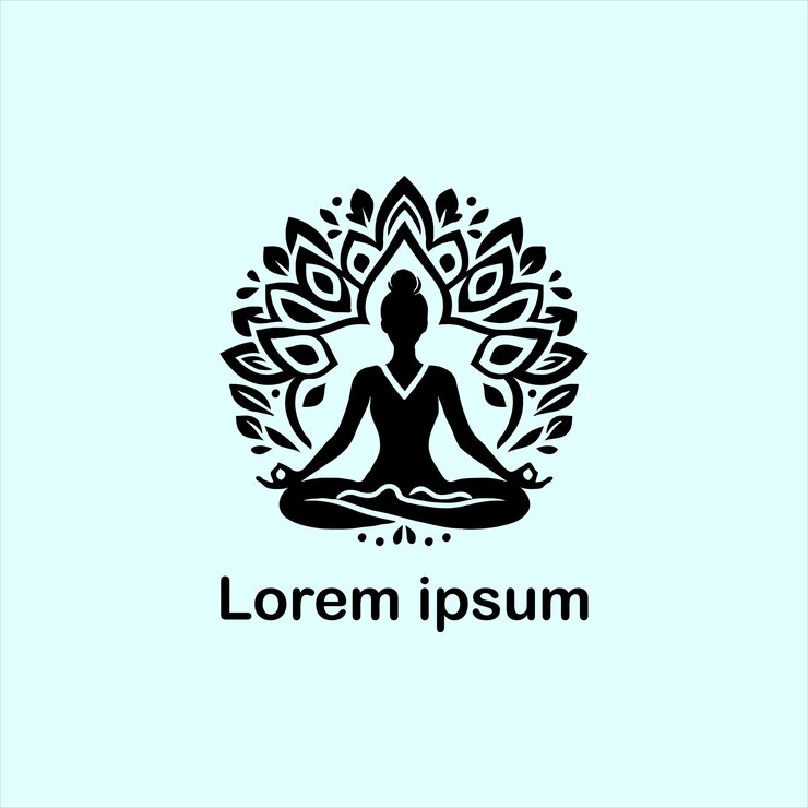 un estudio de yoga con logotipo