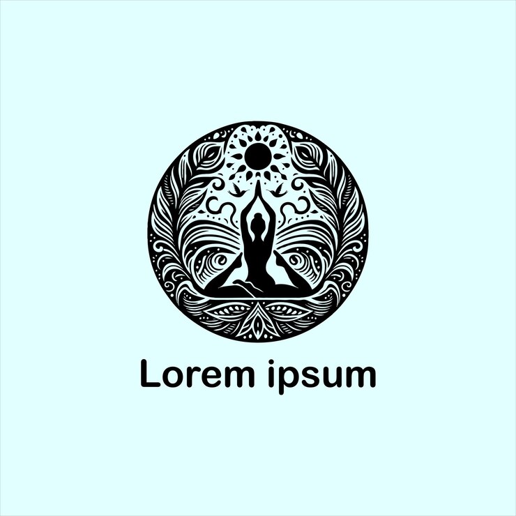 un estudio de yoga con logotipo