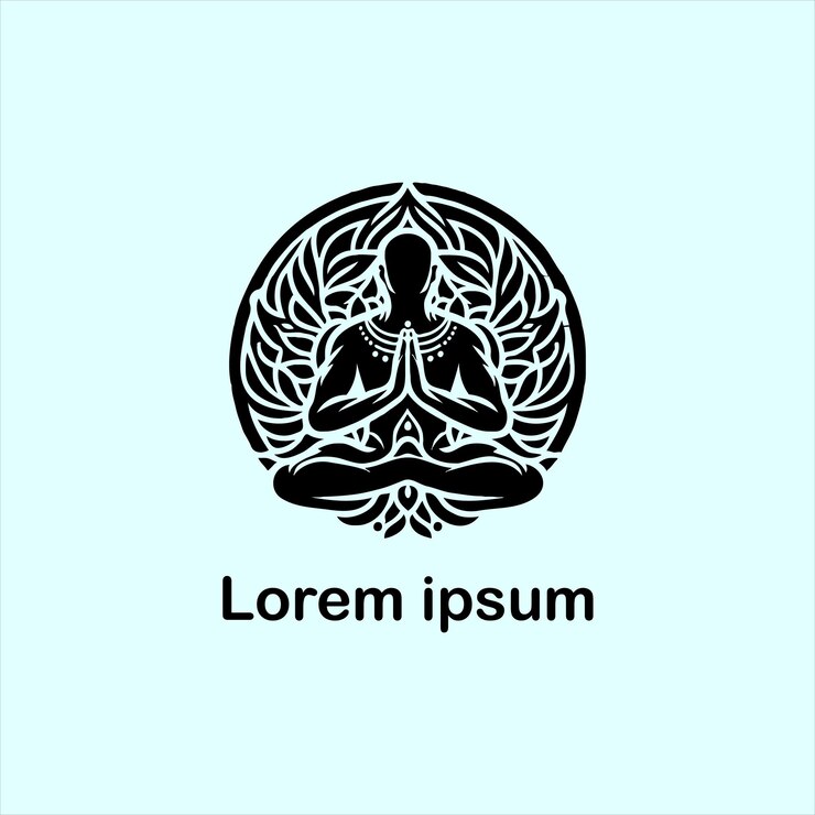 un estudio de yoga con logotipo