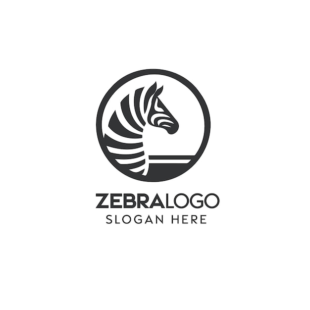 Estupendo diseño de logotipo de cebra en blanco y negro para la marca corporativa.