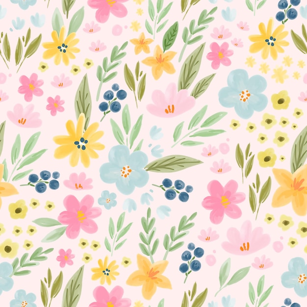 estupendo patrón floral de acuarela sin costuras