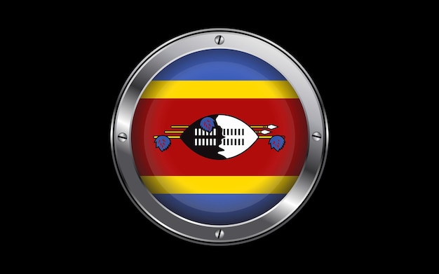 Esuatini banderas insignia 3d