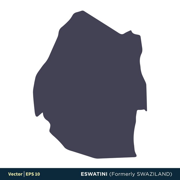 Eswatini anteriormente Suazilandia África Países Mapa Icono Vector Logo Plantilla Ilustración Diseño Vector EPS 10