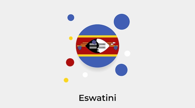 Eswatini bandera burbuja círculo forma redonda icono vector ilustración