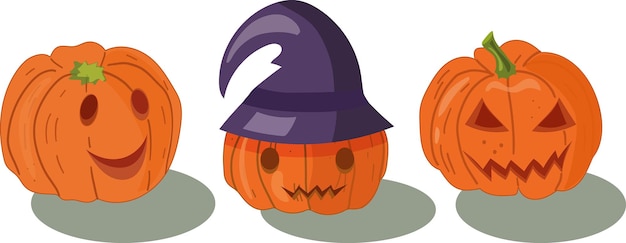 et Ilustración de calabaza de Halloween Elemento para imprimir postales y carteles Ilustración vectorial