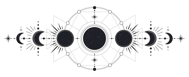 Vector etapas de actividad misteriosas a la luz de la luna