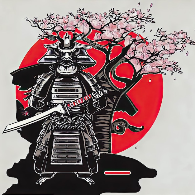 Vector eternal warrior una camiseta que celebra el legado de samurai