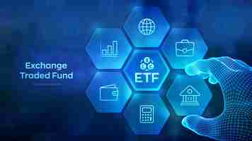 Vector etf fondo cotizado en bolsa comercio en el mercado de valores inversión concepto financiero fondo índice de mercado de valores