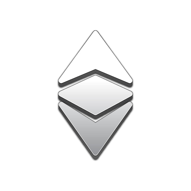 Vector ethereum clásico icono de vector de estilo 3d de moda