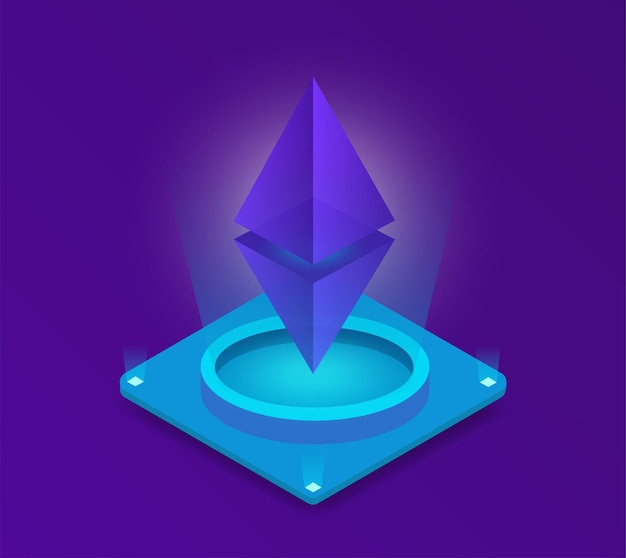 Ethereum cryptocurrency tecnología concepto abstracto 3d rombo triángulos círculo cruz