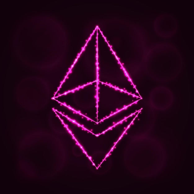 Ethereum moneda digital silueta de luces