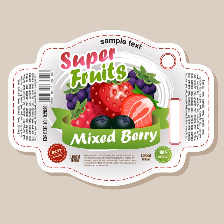 etiqueta adhesiva de bayas mixtas