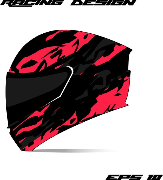 Etiqueta adhesiva para casco Racing Sport y diseño de etiqueta adhesiva de vinilo vectorial
