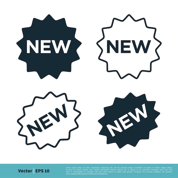 Etiqueta adhesiva nuevo icono vector logo plantilla ilustración diseño vector eps 10