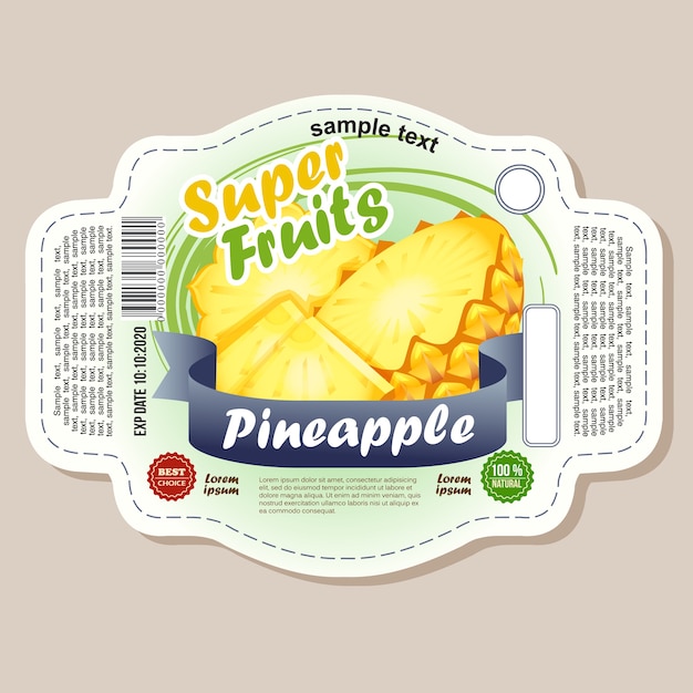 etiqueta adhesiva de piña