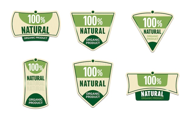 etiqueta adhesiva de producto natural 100 por ciento orgánico